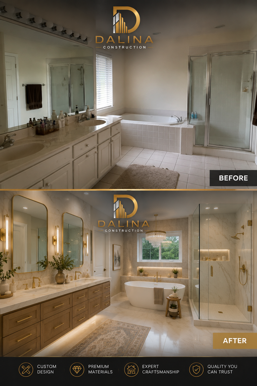 Dalina Construction Bathroom before and after